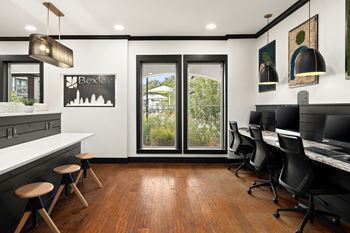 24-Hour business center with computers and wireless printing
